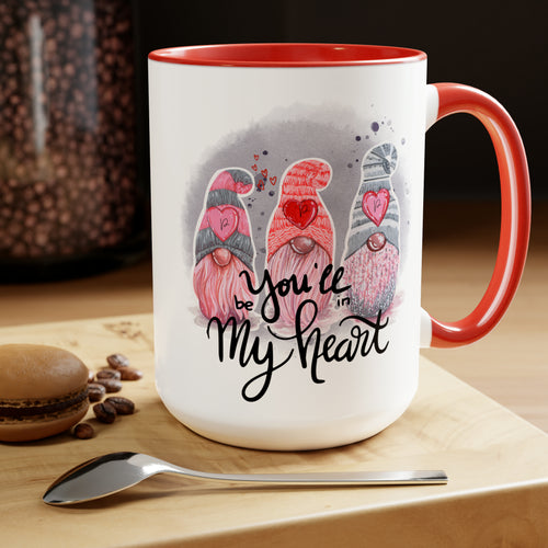 Gnome Love Two-Tone Coffee Mug, 15oz Printify Pikolelie (pee-koh-lay-lee) Activewear Mug