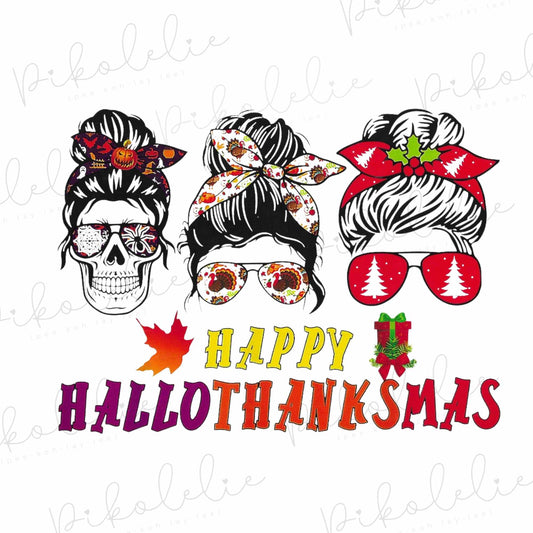 Happy HALLOTHANKSMAS Merch By Ang Pikolelie (pee-koh-lay-lee) Activewear