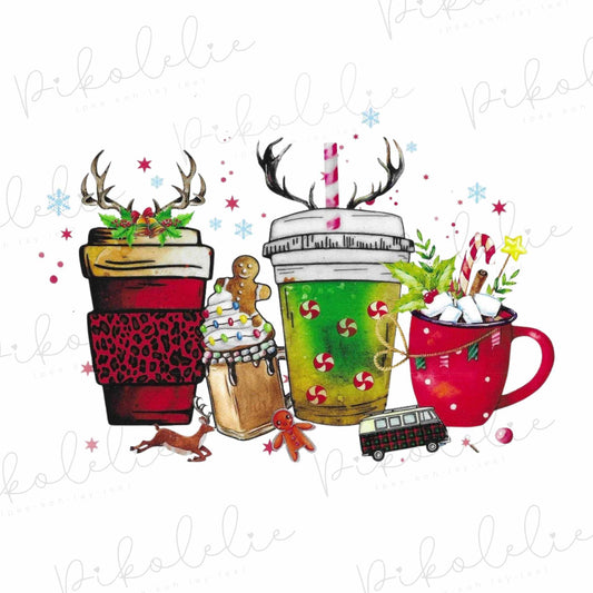 Coffee Cups with Antlers Merch By Ang Pikolelie (pee-koh-lay-lee) Activewear