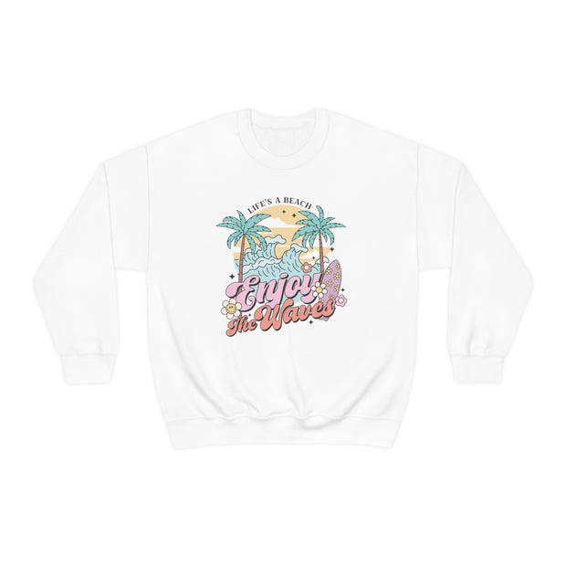 Sumer Waves Crewneck Printify Pikolelie (pee-koh-lay-lee) Activewear Sweatshirt